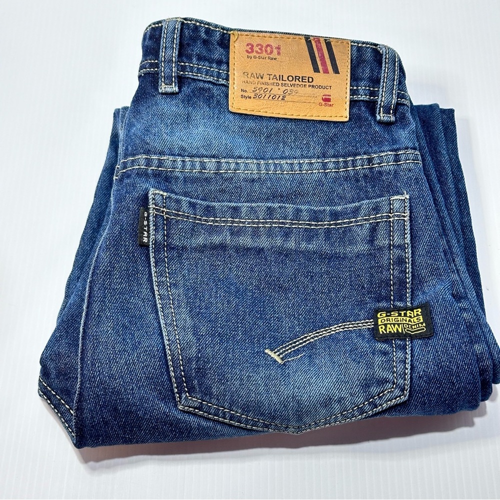 G-Star Raw Tailored Jeans Men’s 30 3301 Cargo Style‎ Hand Finished Selvedge